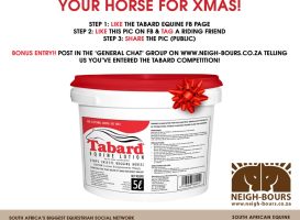 WIN a 5l TABARD LOTION for your horse for Xmas valued at over R1400!