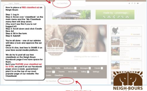 How to place a FREE classified ad on Neigh-Bours