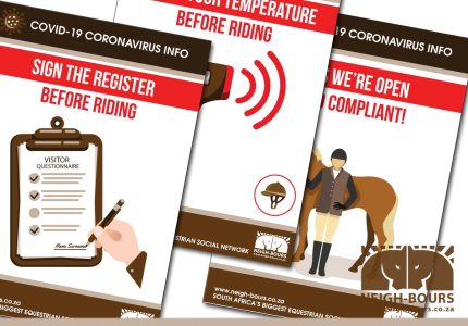Free download: 5 more A4 COVID-19 Rider Reminder Posters + printable mask pattern
