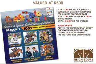 WIN a SEASON 2 ticket to all 6 of the Big Food Ride Equestrian Celebrity Webinars valued at R500!