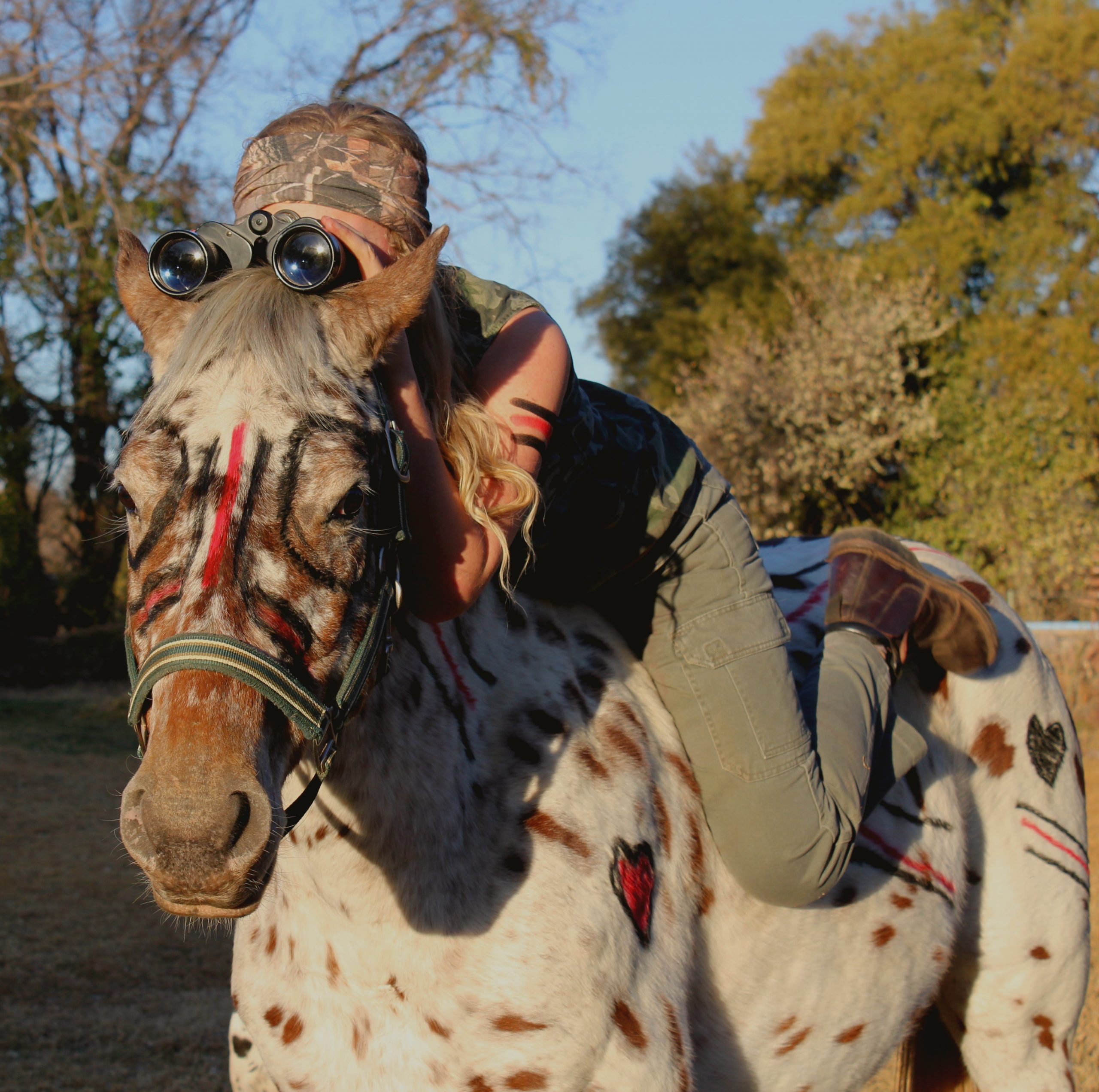 Spot the dots! Any mission is a good mission if your horse is your partner on the battle field! Liani van der Walt with Fair Eagle the spotted army horse